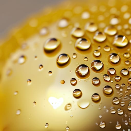 Beeswax Hydrophobic Textile Coating repelling rain droplets.