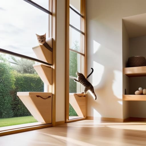 Indoor cat climbing trees for vertical space.