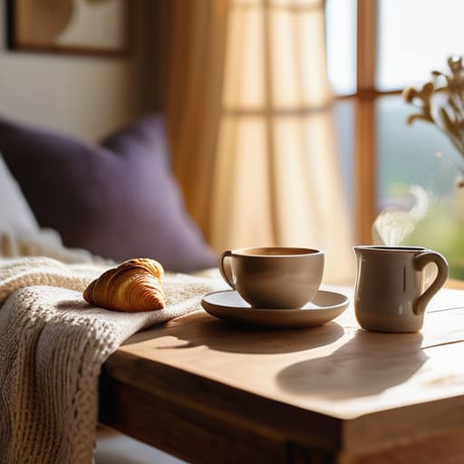 Cozy coffee date at home setup.