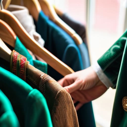 Stylish thrift store finds on display.