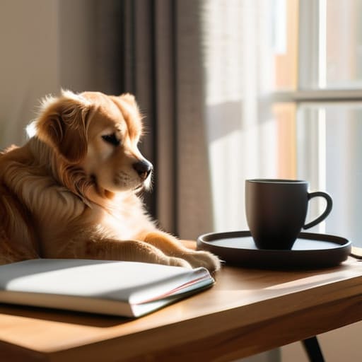 Managing distractions while working from home with pets.
